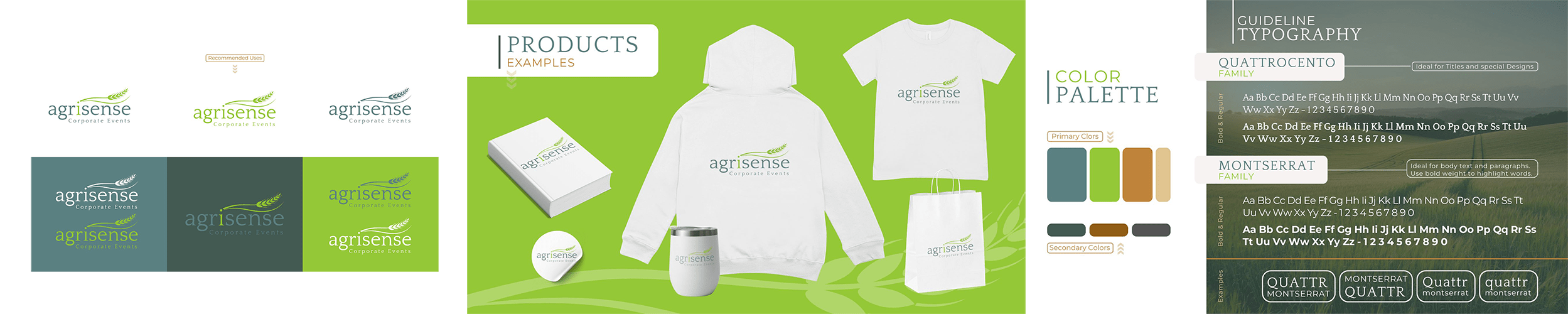 A image with the Agrisense's visual identity. Bright tones of lime green combined to beige, something that resonates with the earth and plants.